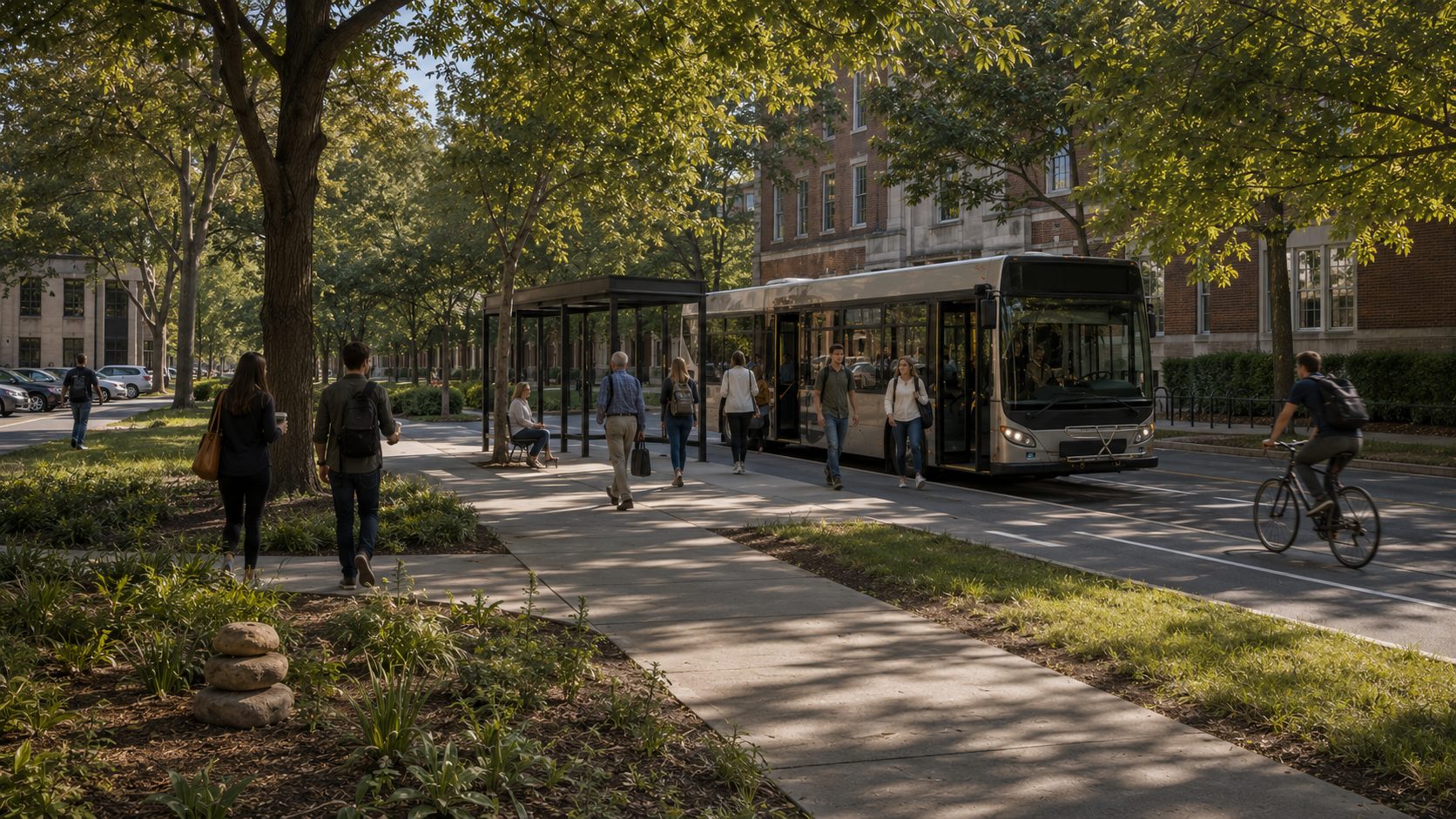 Visualization for: The campus that made the bus free