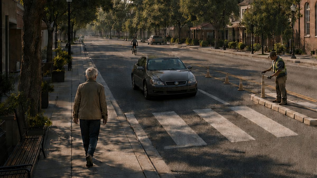 Visualization: a street where crossing feels safe and natural