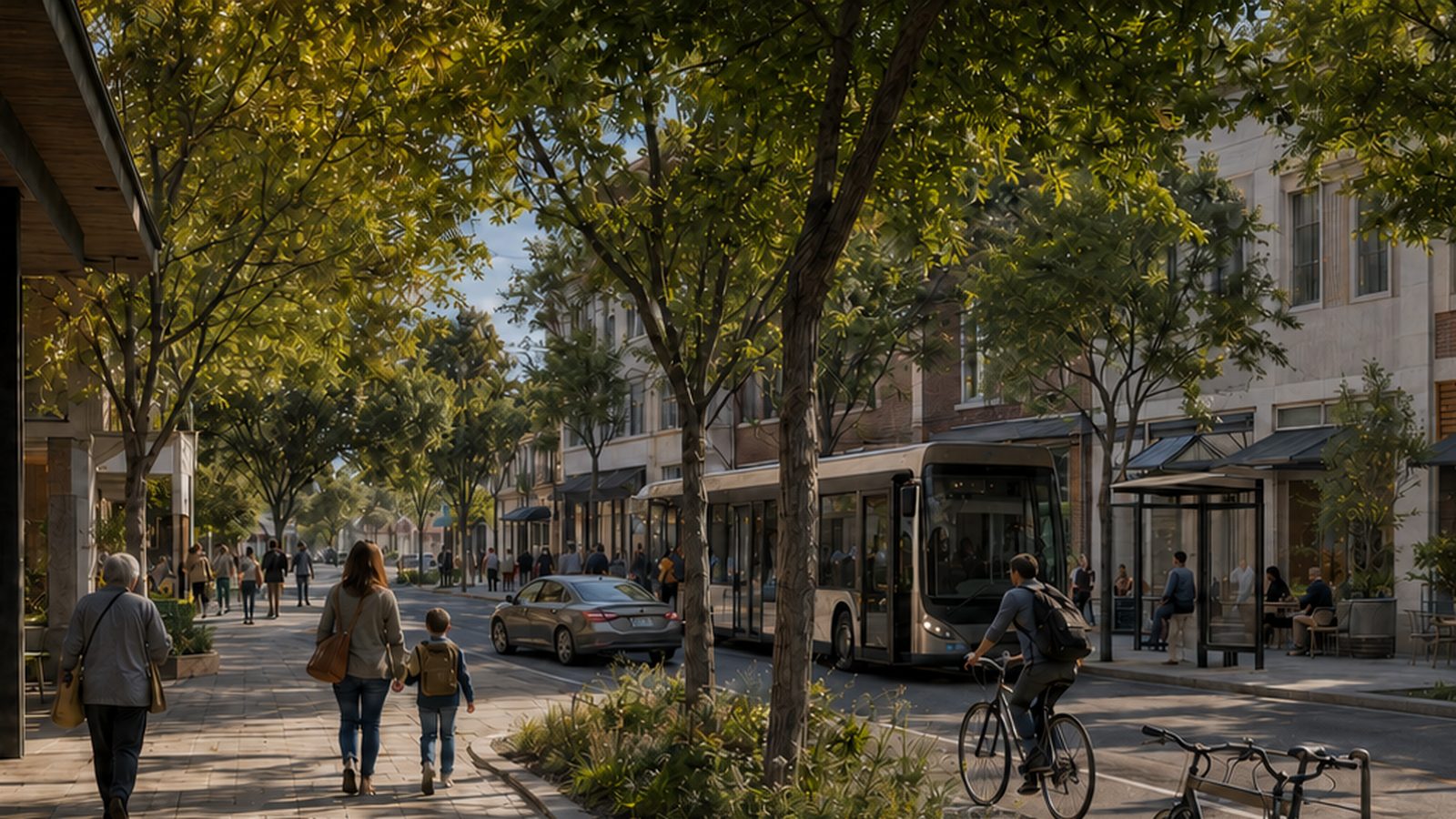 Visualization: a Georgia main street alive with the people who shape mobility and the people moving through it